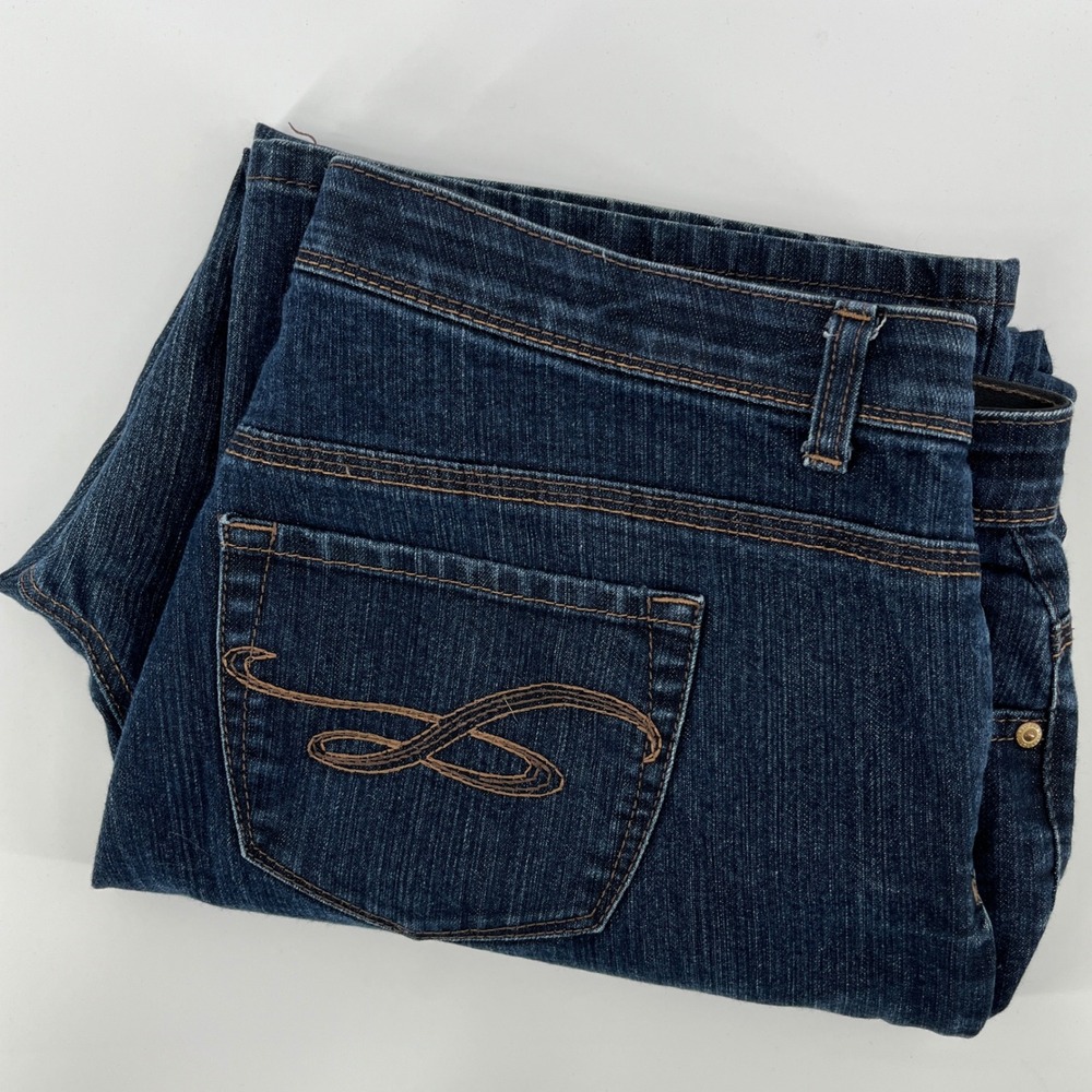 Style & Co Womens Dark Wash Straight Leg Jeans Size 16WP Denim P18-552